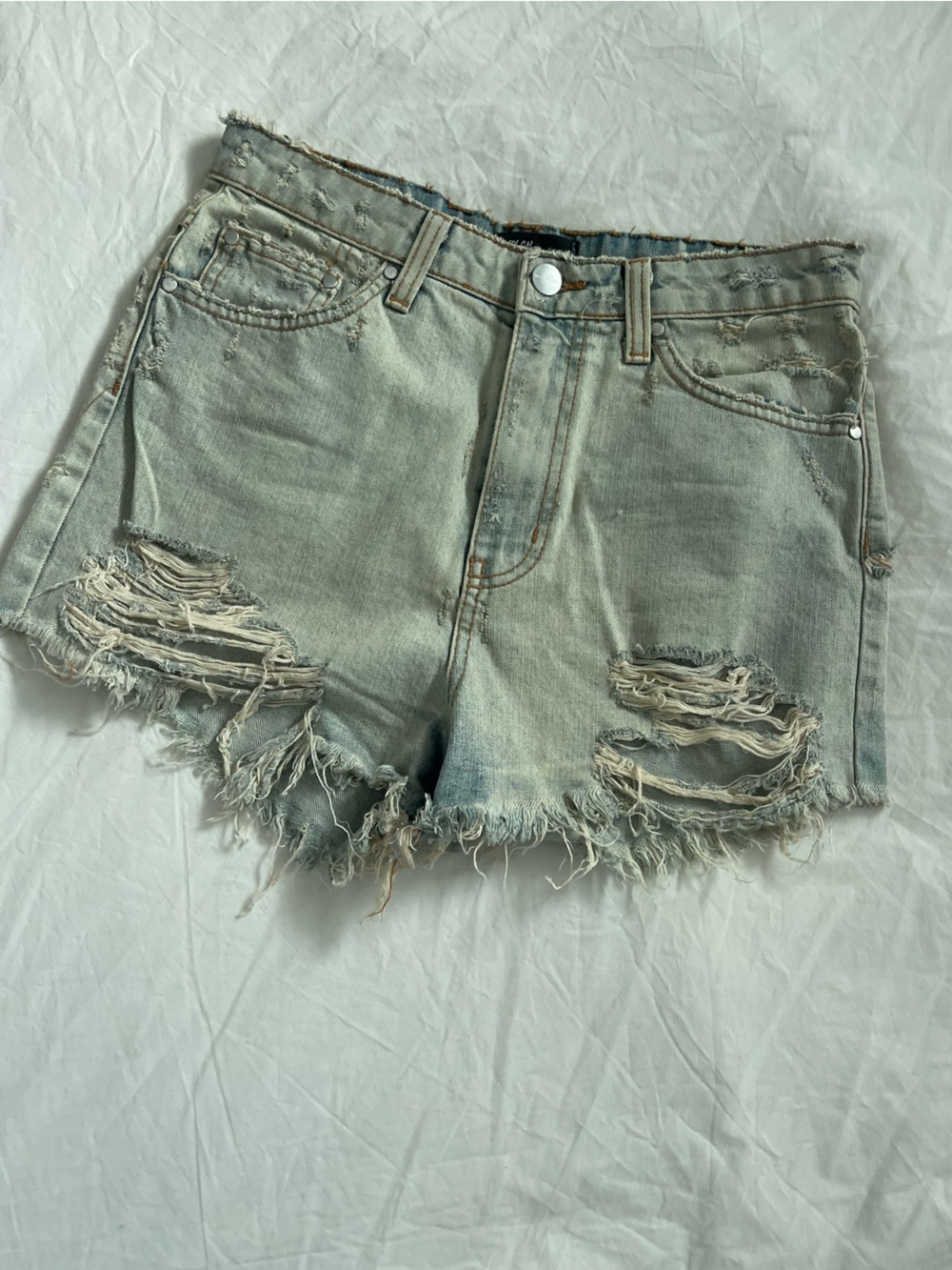 Nasty Gal Light Blue Distressed Denim Cutoff Shorts